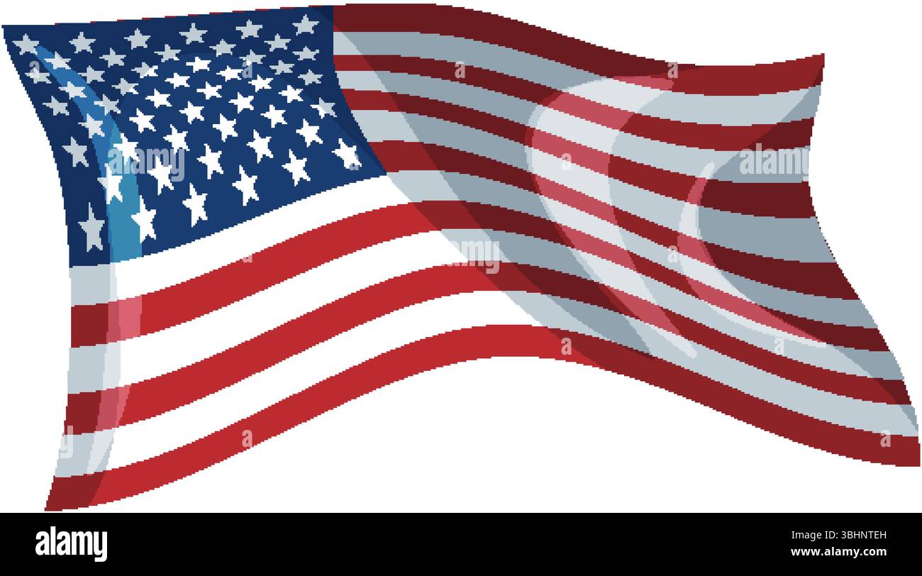 Dynamic vector illustration of the American flag with vibrant colors ...