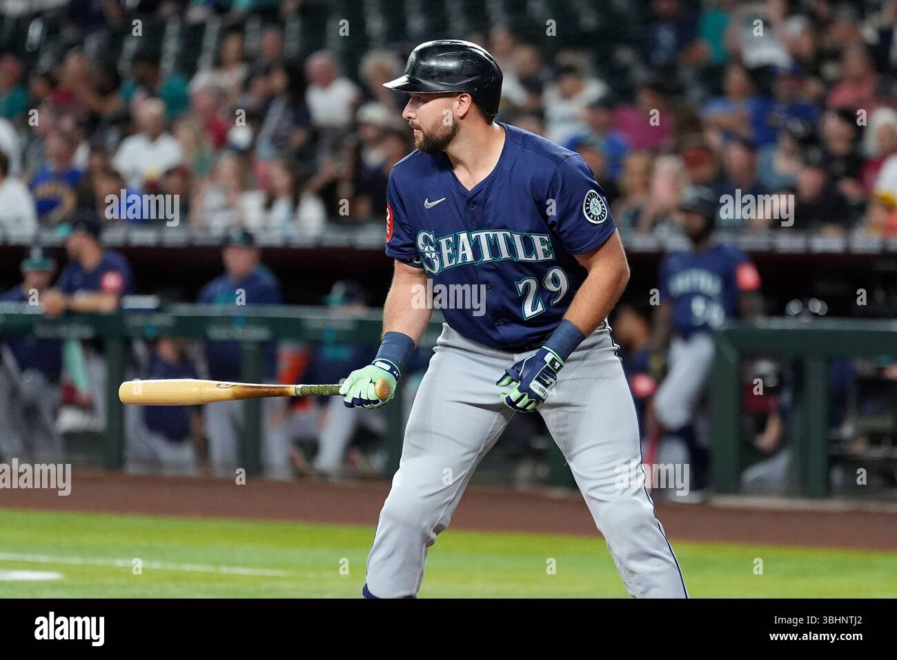 Seattle Mariners' Cal Raleigh steps in to bat against the Arizona ...