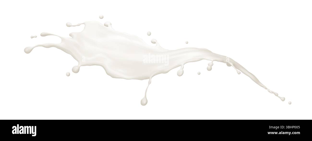 Dynamic milk splash in motion - creamy white wave flowing with droplets ...