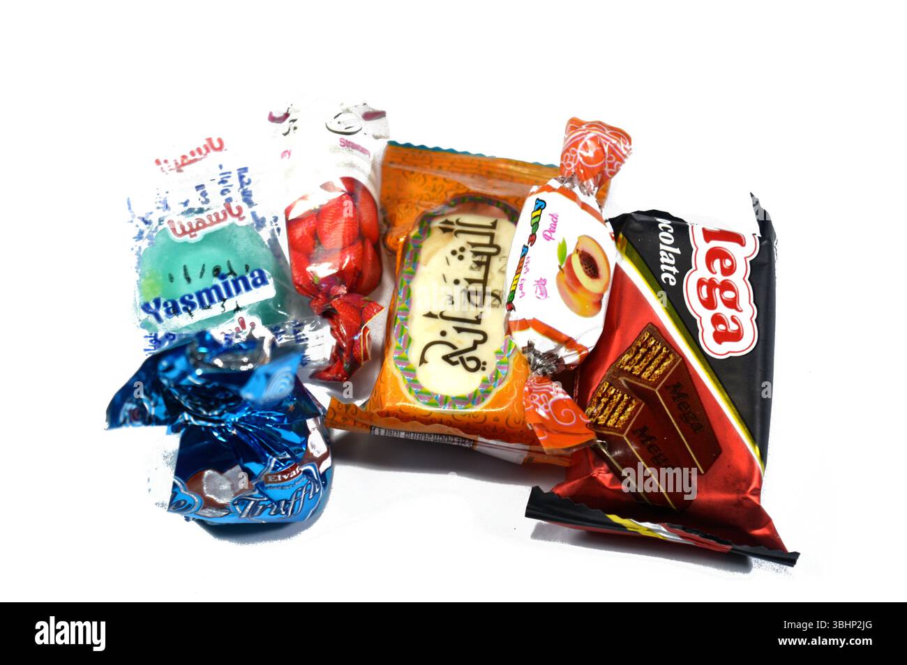 Cairo, Egypt, June 7 2025: assorted and various pieces of candy, sweet ...