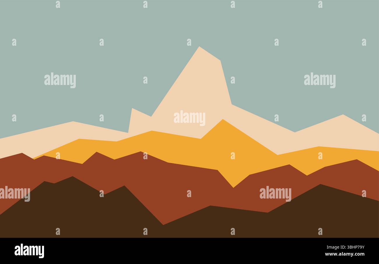 abstract mountain range vector background. landscape art design Stock Vector