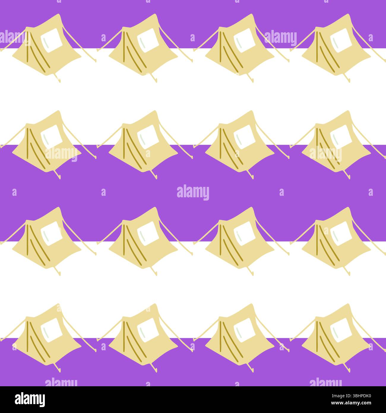 Seamless Camping Tent Pattern Stock Vector