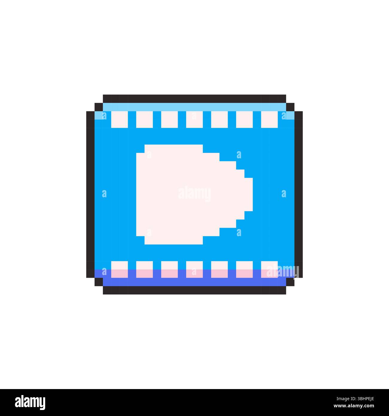 Pixel art Play Button game asset design Stock Vector