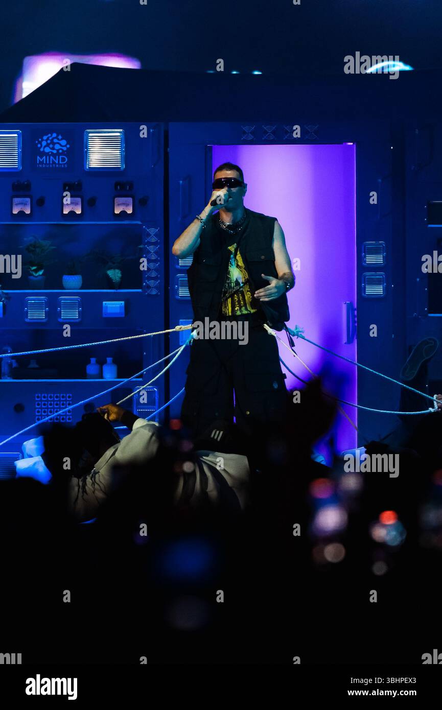 Naples, Salerno, Italy. 10th June, 2025. Italian rapper Marracash aka ...
