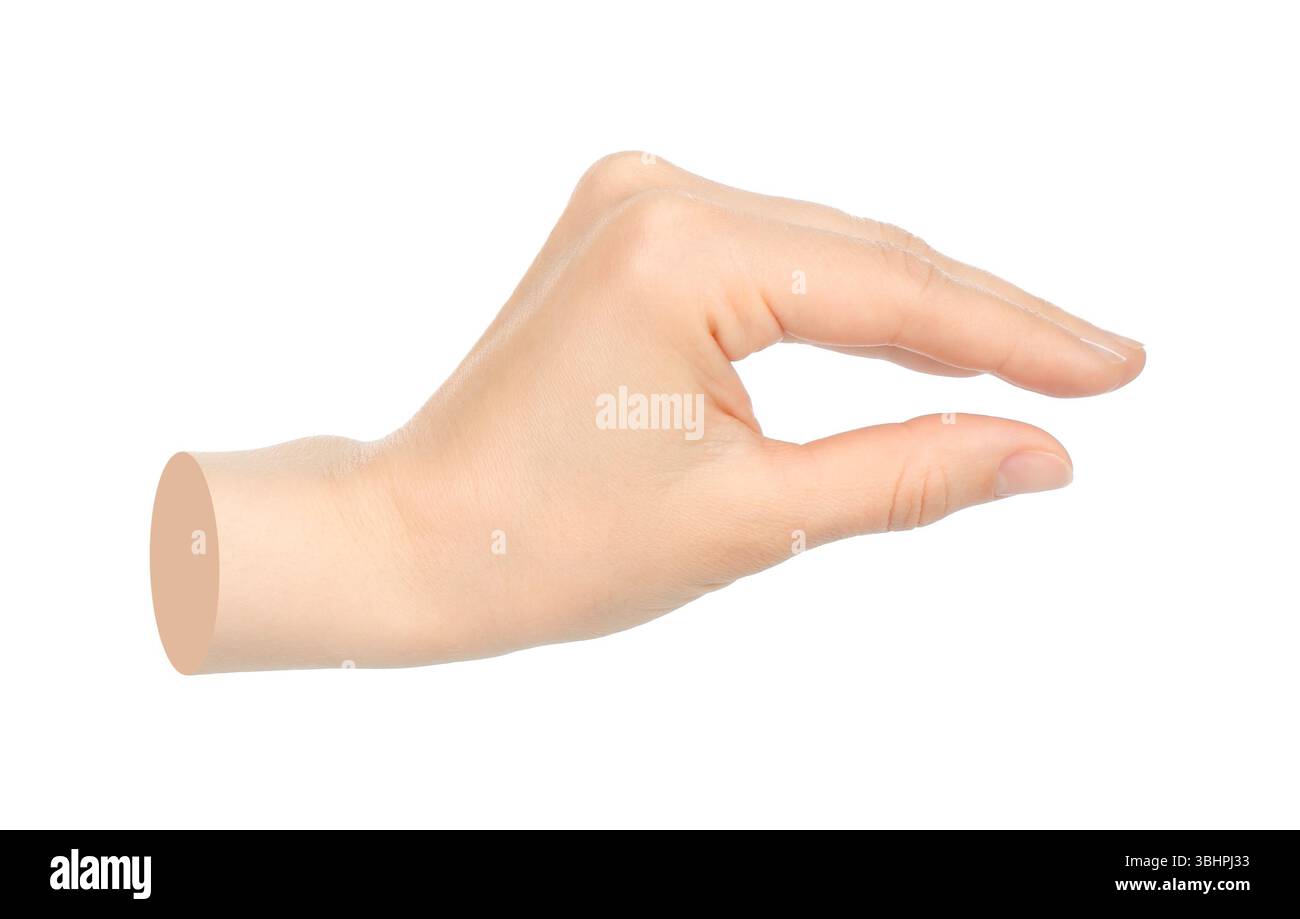 Hands shows virtual holding something isolated on a transparent ...