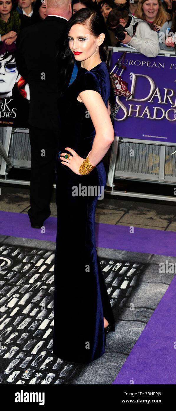 Eva Green at the premiere of "Dark Shadows" at Leicester Square. London,  UK. 9th May 2012 Stock Photo - Alamy