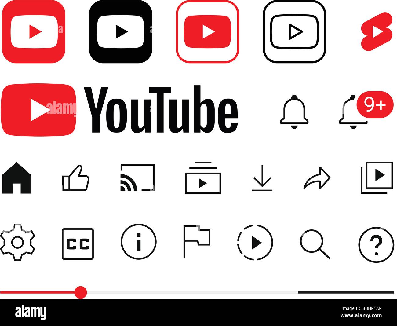 Youtube Set Of Mobile App Interface Icons And Logos Social Media 