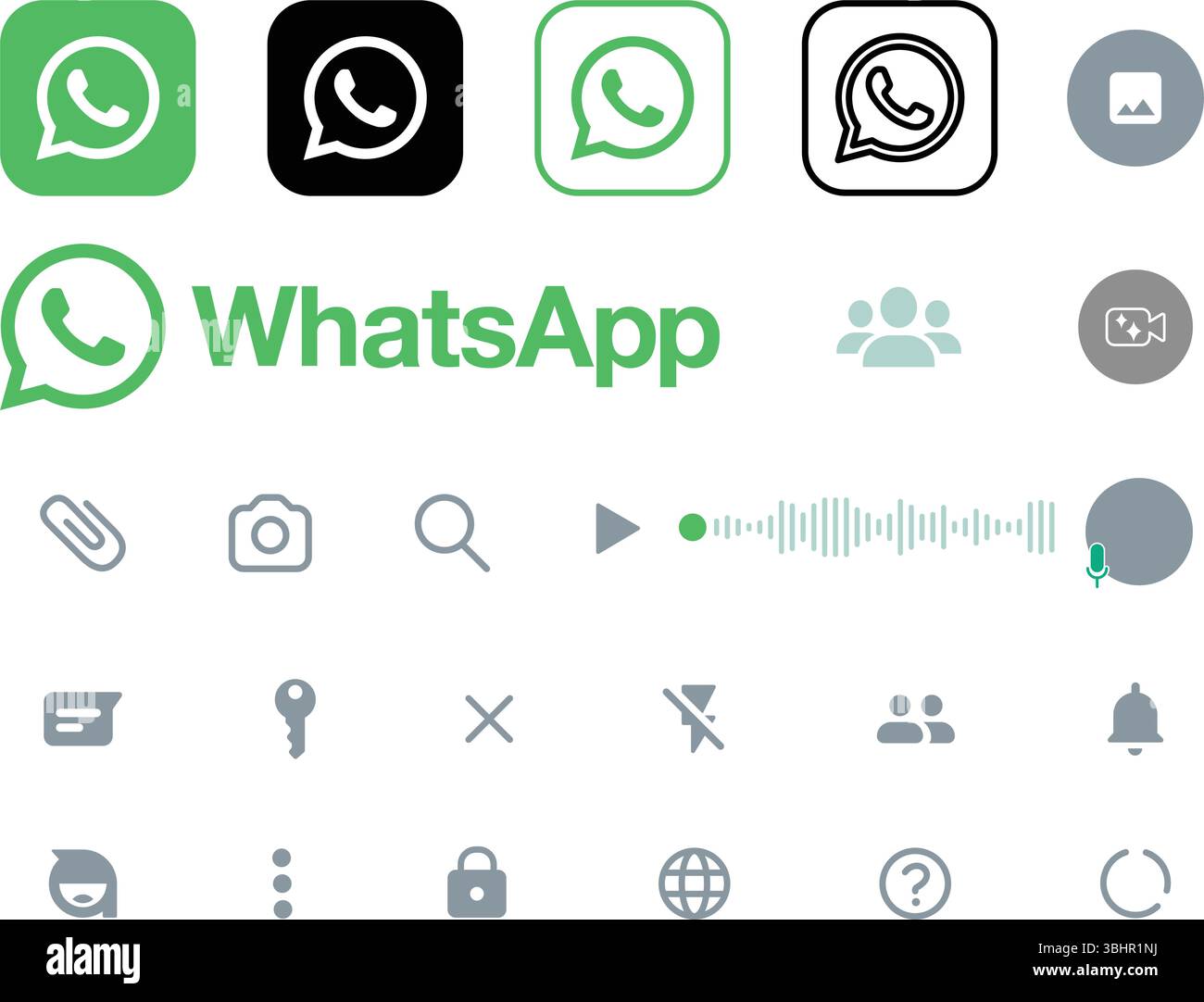 WhatsApp Set Of Mobile App Interface Icons And Logos Social Media 