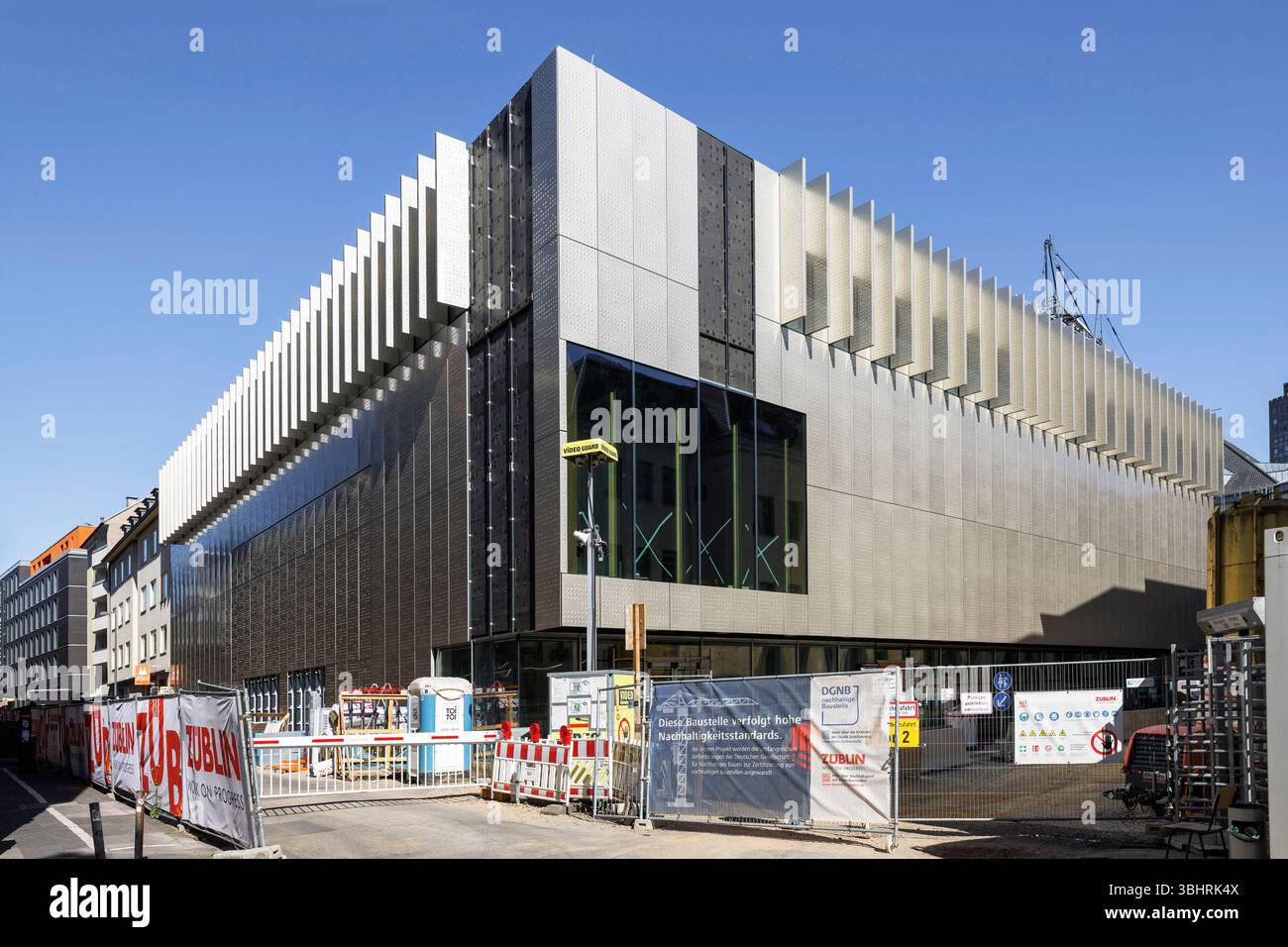 construction site of the new building of the Cologne University of Music (Hochschule fuer Musik und Tanz) on Dagobert street in the Kuniberts quarter, Stock Photo