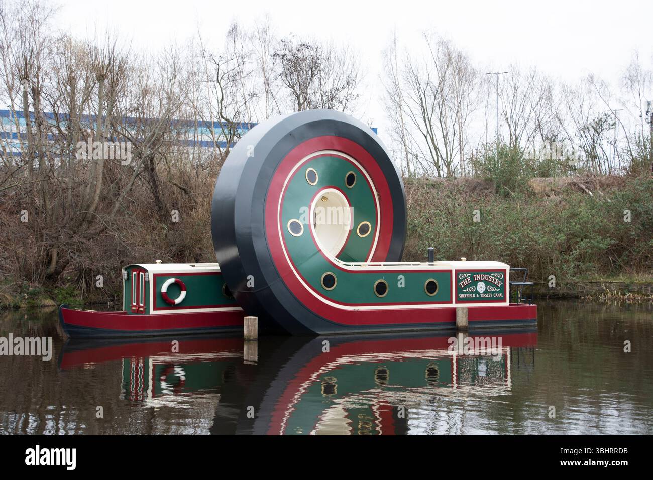 Yorkshire, UK – 17 March 2025: The Looping Boat by Alex Chinneck is a ...