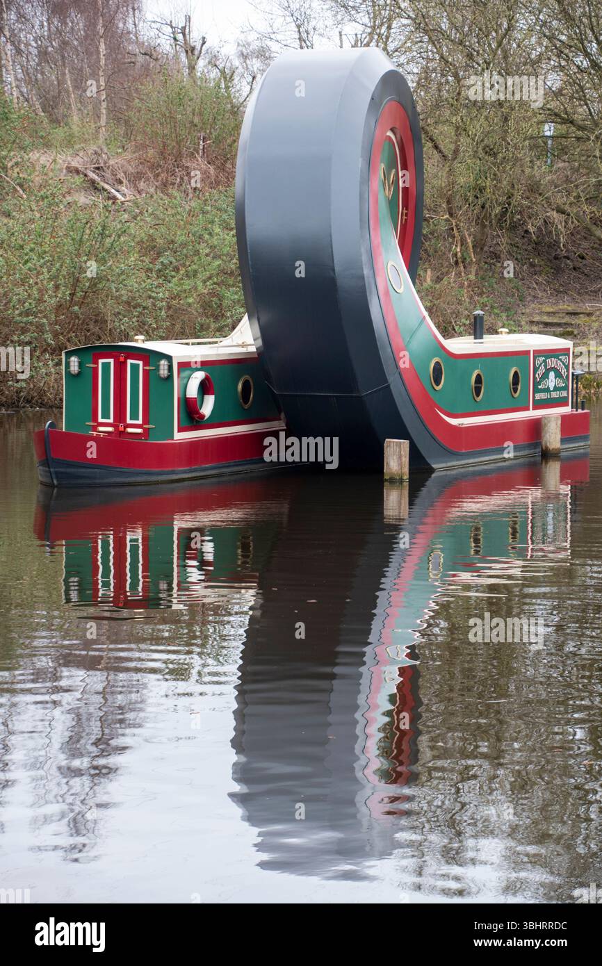 Yorkshire, UK – 17 March 2025: The Looping Boat by Alex Chinneck is a ...