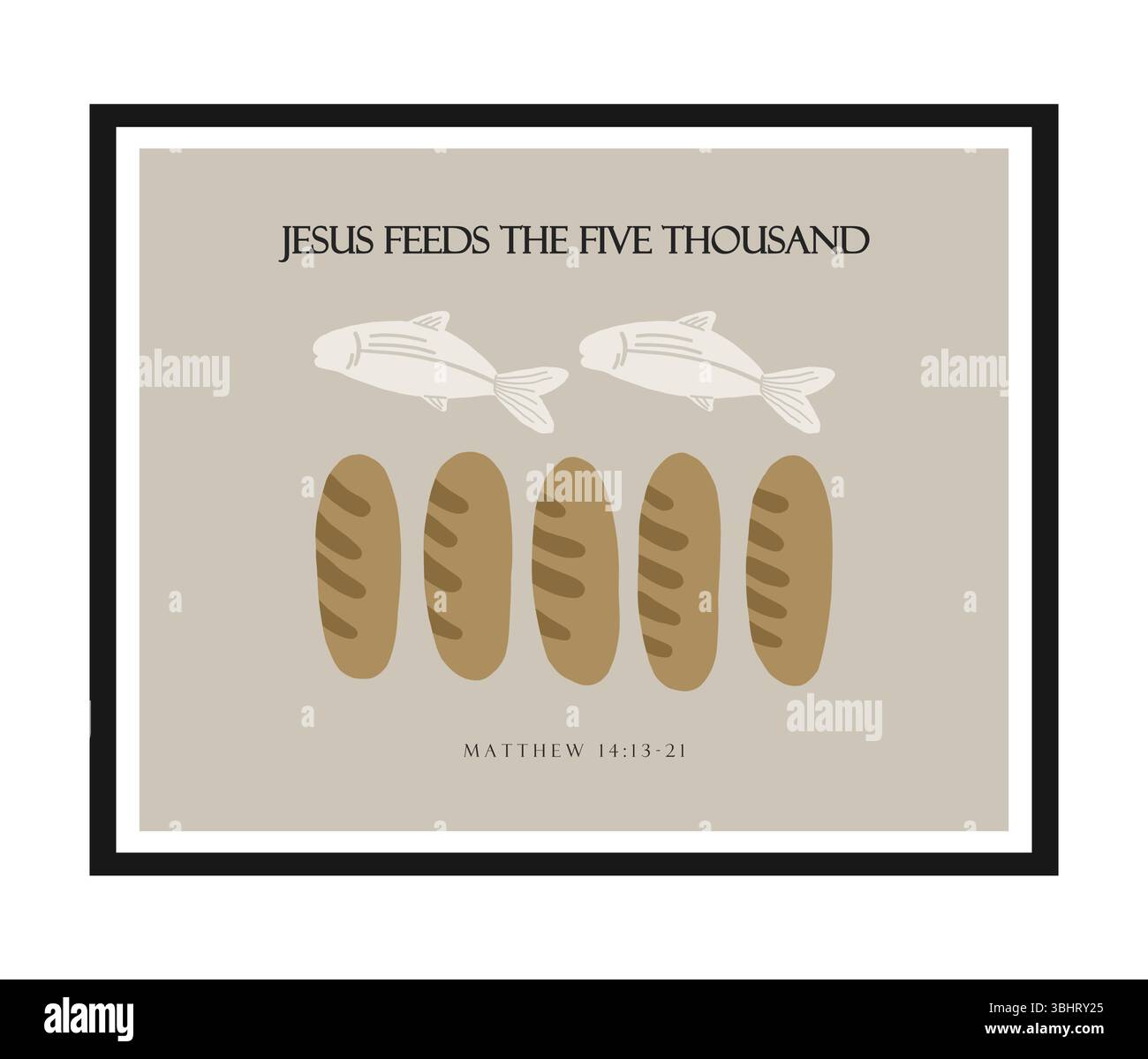 The multiplication of the loaves and fishes. Christian Jesus Poster ...