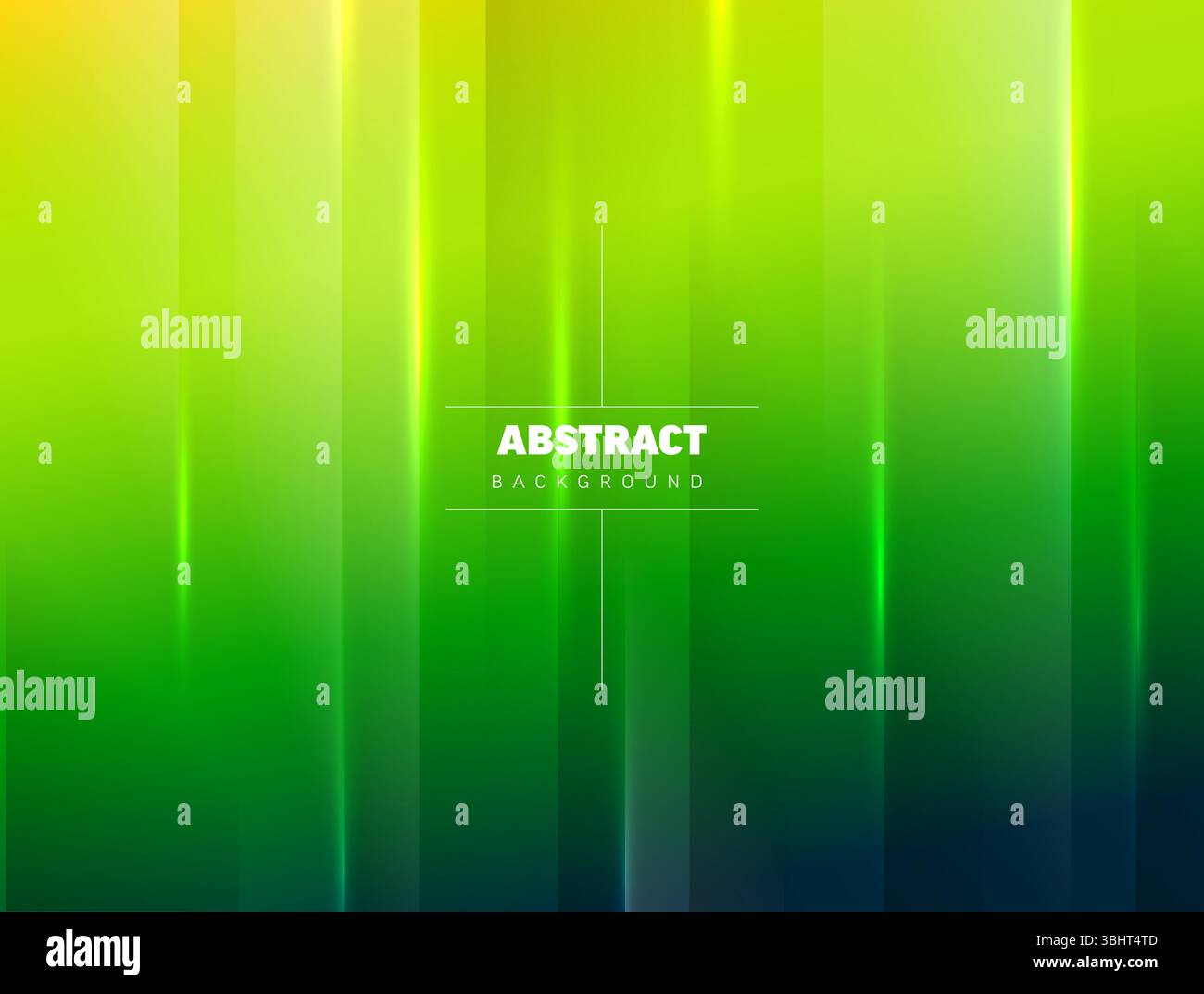 This abstract green background features dynamic vertical light lines ...