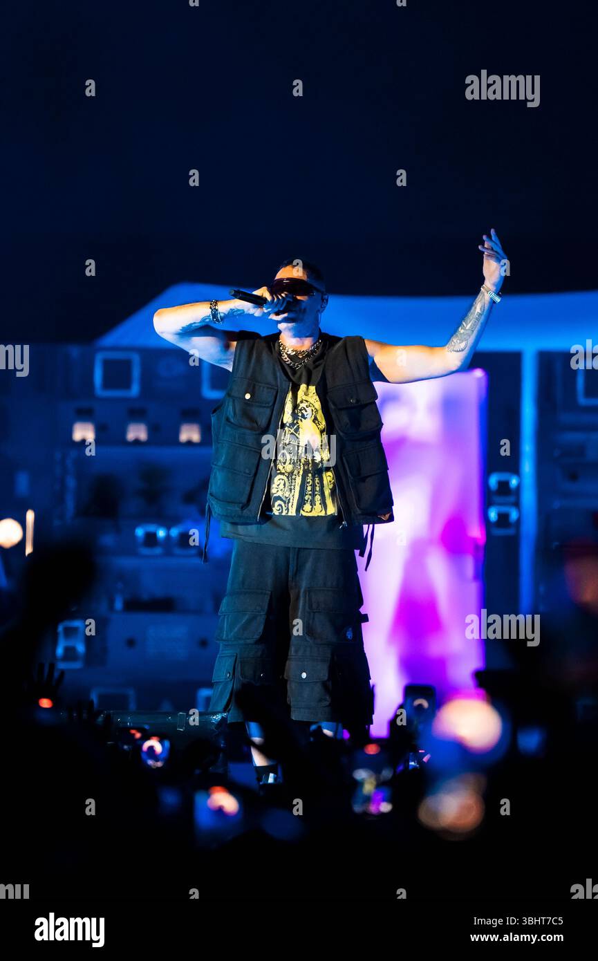 Naples, Italy. 10th June, 2025. Italian rapper Marracash, also known as ...