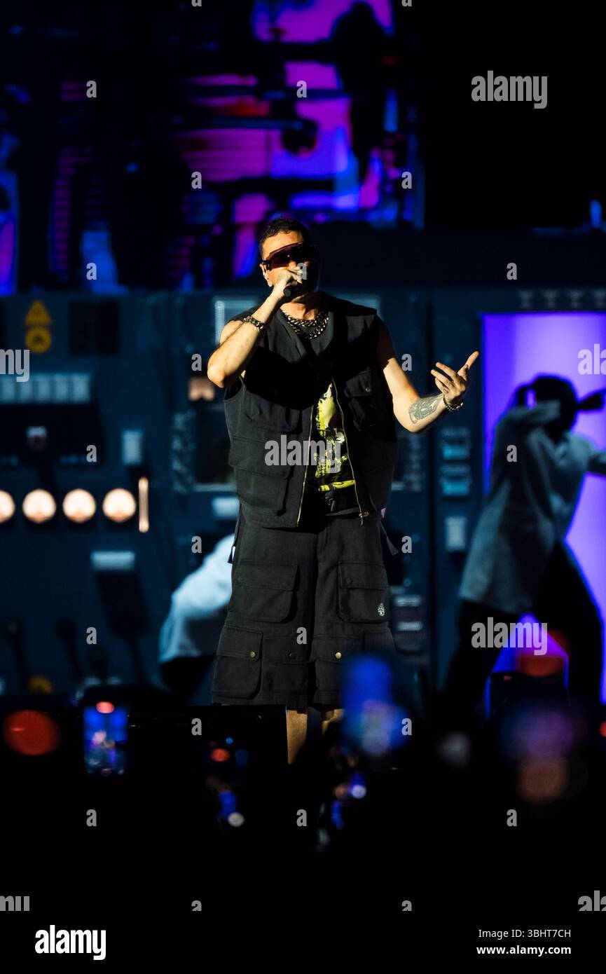 Italian Rapper Fabio Naples, Italy. 10th June, 2025. Italian rapper Marracash, also known as ...