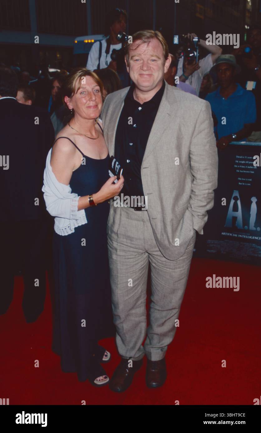 Brendan Gleeson and wife Mary Gleeson attend the premiere of 'A.I. Artificial Intelligence' at the Ziegfeld Theatre in New York City on June 26, 2001.  Photo Credit: Henry McGee/MediaPunch Stock Photo