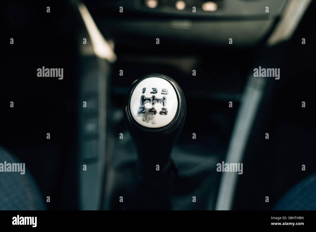 Manual transmission in an old car. High quality photo Stock Photo