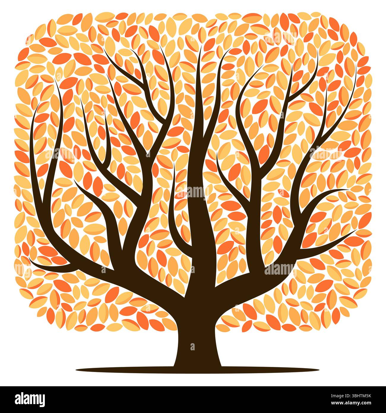 Vector tree with yellow leaves isolated on a white background Stock Vector