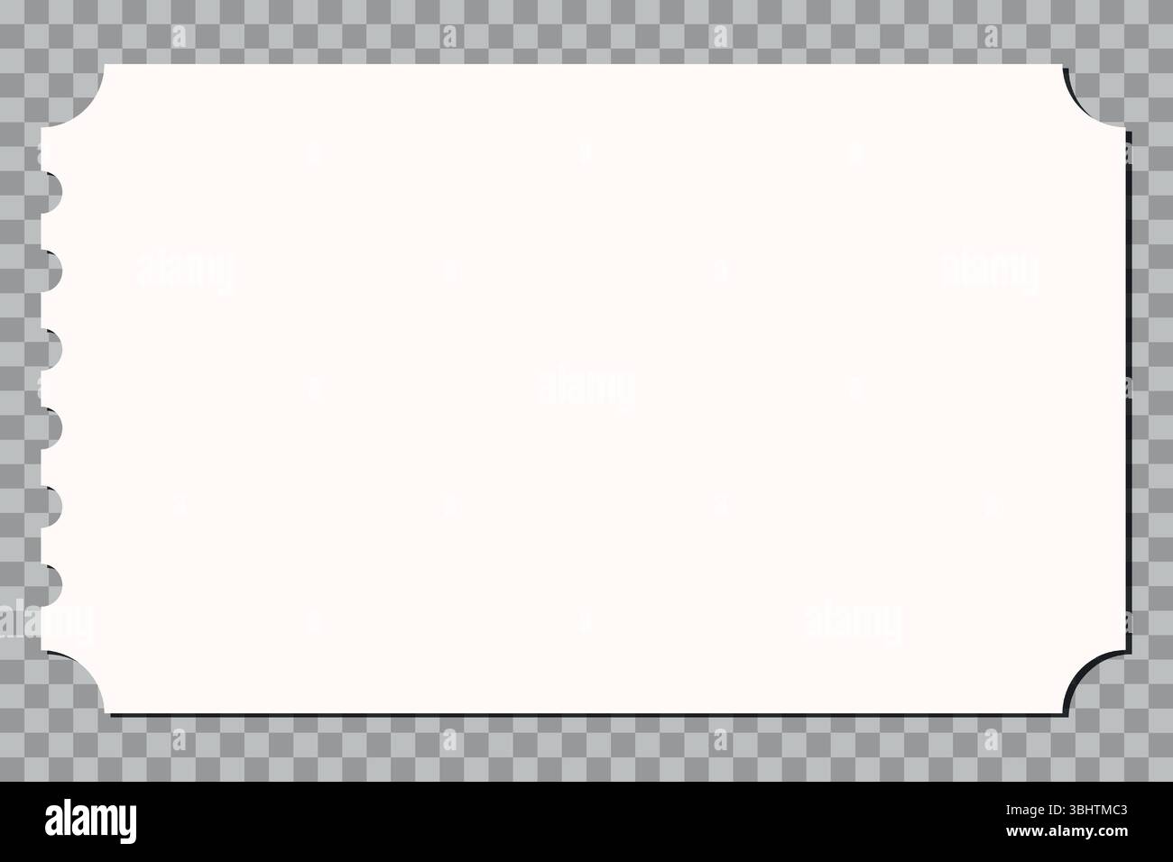 Vector empty ticket template. Isolated modern coupon mockup for ...