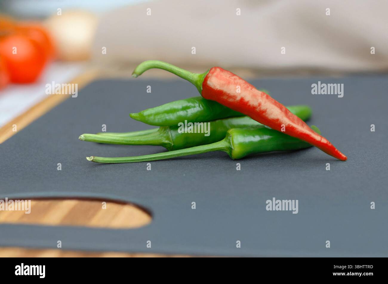 Chilli peppers in the kitchen Stock Photo