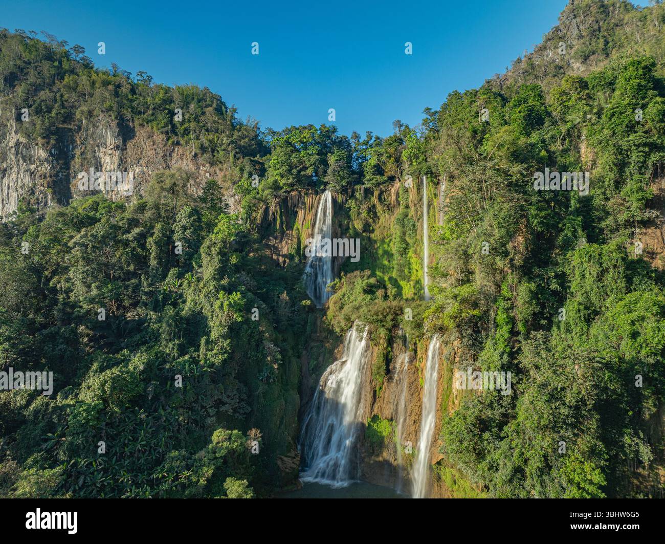 Sus Waterfall Aerial View The most beautiful waterfalls in Thailand. Thi Lo Su ...