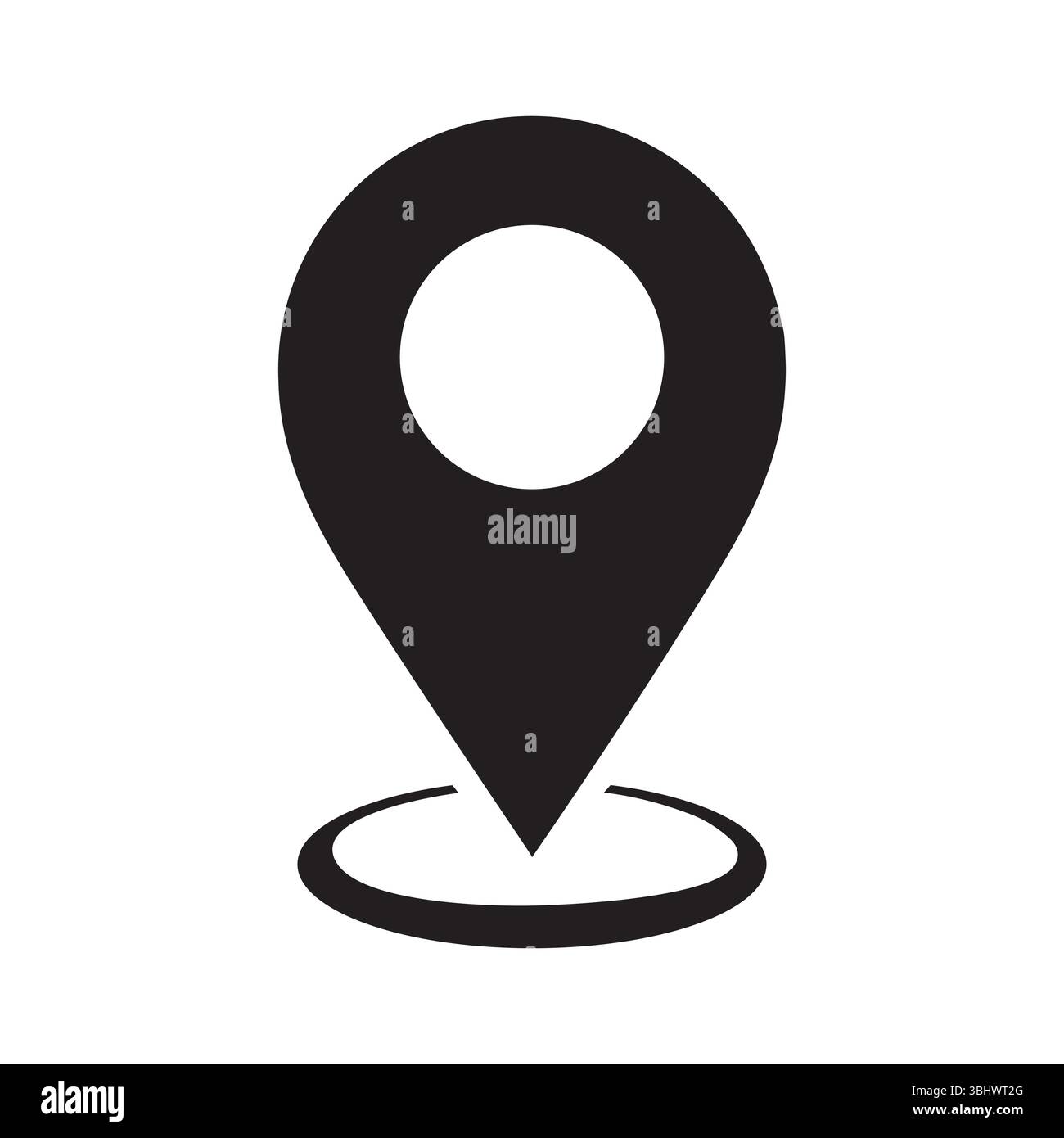 Map pin icon vector flat design button on white background Stock Vector