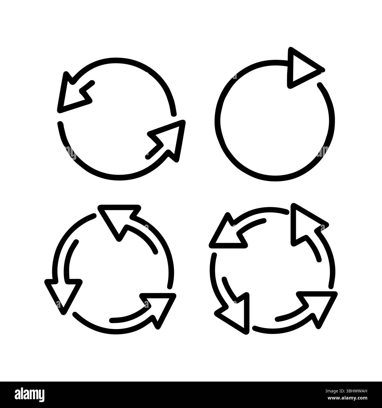 Vector Icons Featuring Circular Arrows Representing Refresh and Repeat Concepts Visually Stock Vector