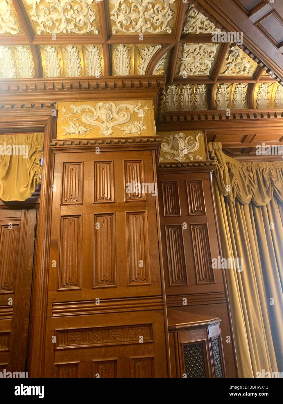 Bletchley Park Milton Keynes war time building secret location Wrens Wren Military base Navy Airforce Mansion Bombe The Ballroom wood equipment - Smartphone Captured Stock Image