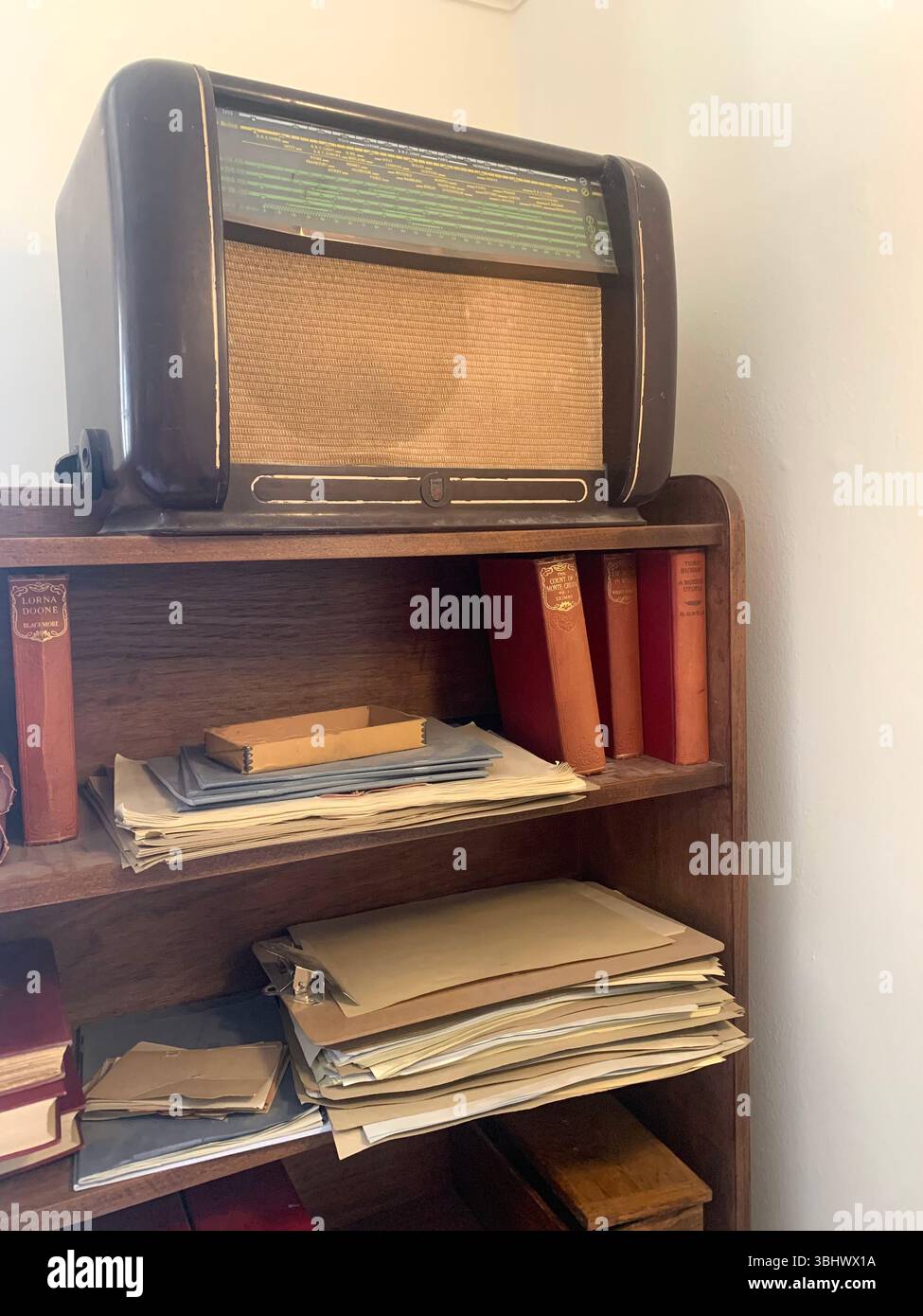 Bletchley Park Milton Keynes war time building secret location Wrens Wren Military base Navy Airforce Mansion Bombe The Ballroom wood equipment - Smartphone Captured Stock Image