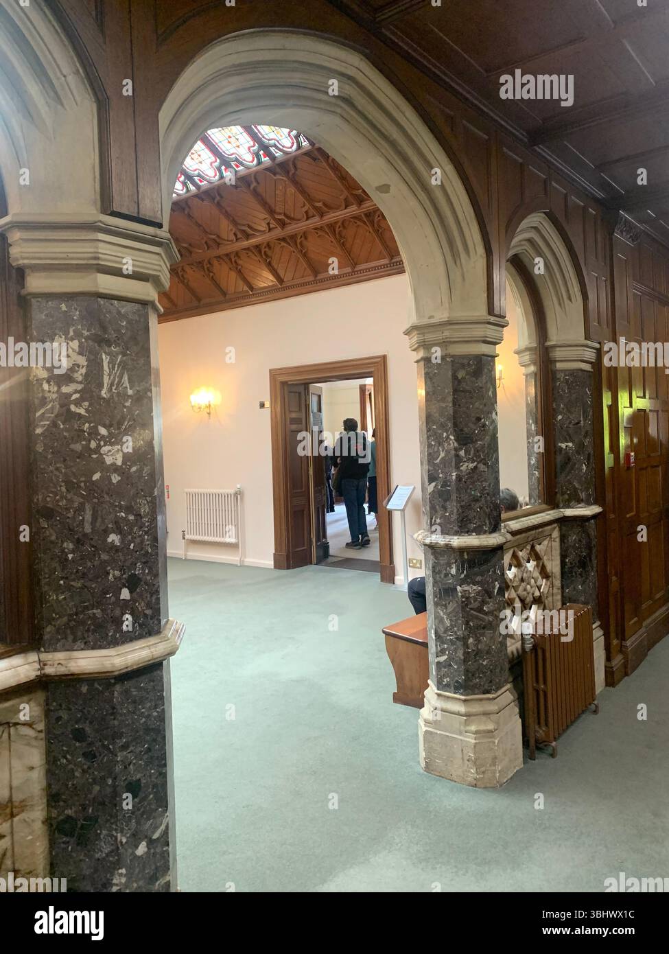 Bletchley Park Milton Keynes war time building secret location Wrens Wren Military base Navy Airforce Mansion Bombe The Ballroom wood equipment - Smartphone Captured Stock Image