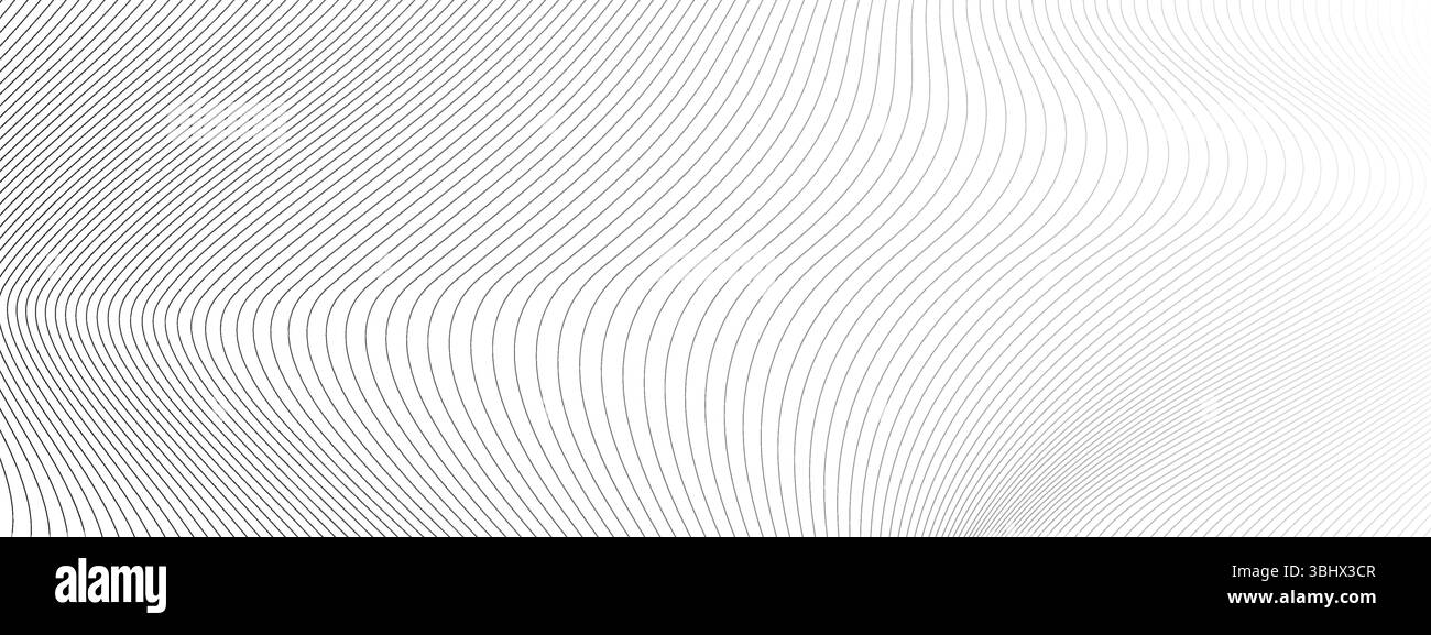 Distorted wave monochrome texture. dynamical rippled surface. Vector mesh grid pattern of lines Stock Vector