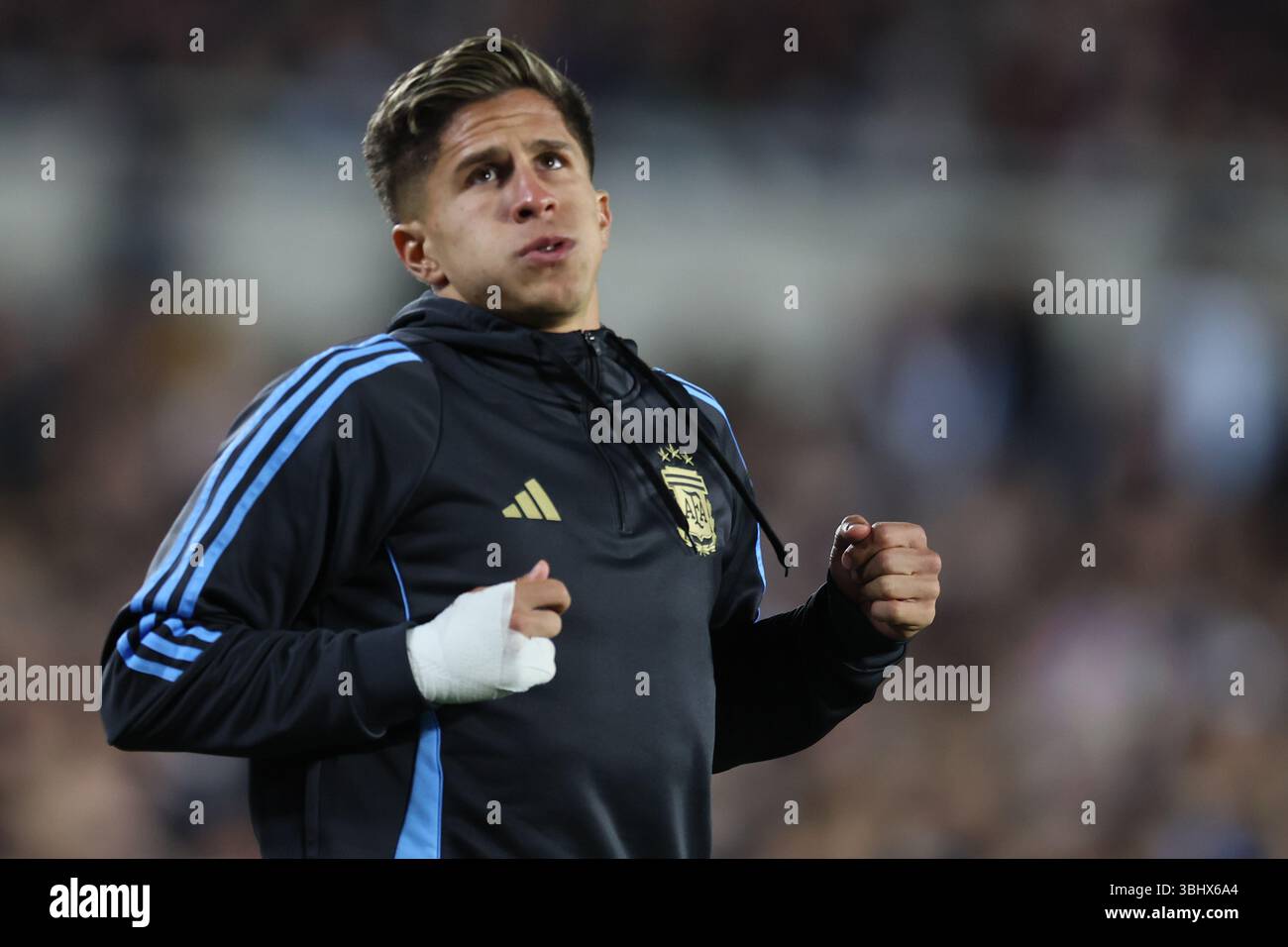 Argentina s National Team Forward Giuliano Simeone Warms Up During The 