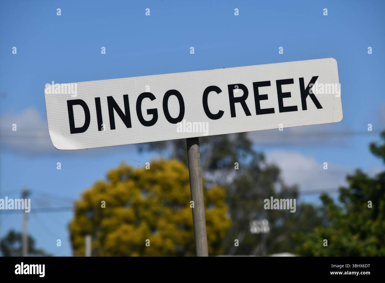 An iconic sign for Dingo Creek, Queensland, Australia Stock Photo - Alamy