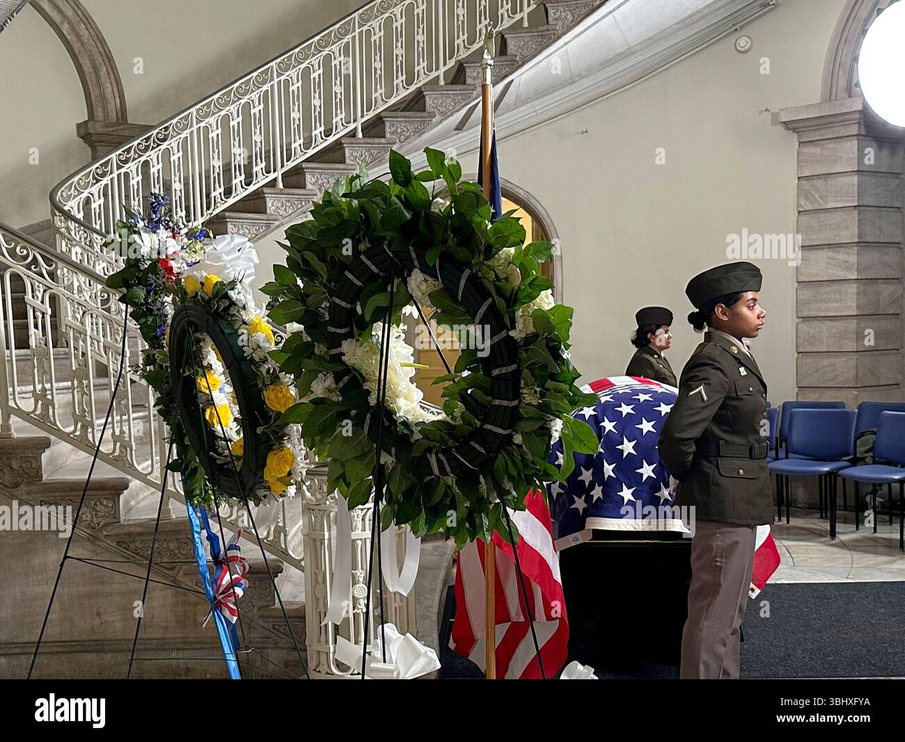 The casket of former Rep. Charles Rangel, D-N.Y., lies in state in the ...