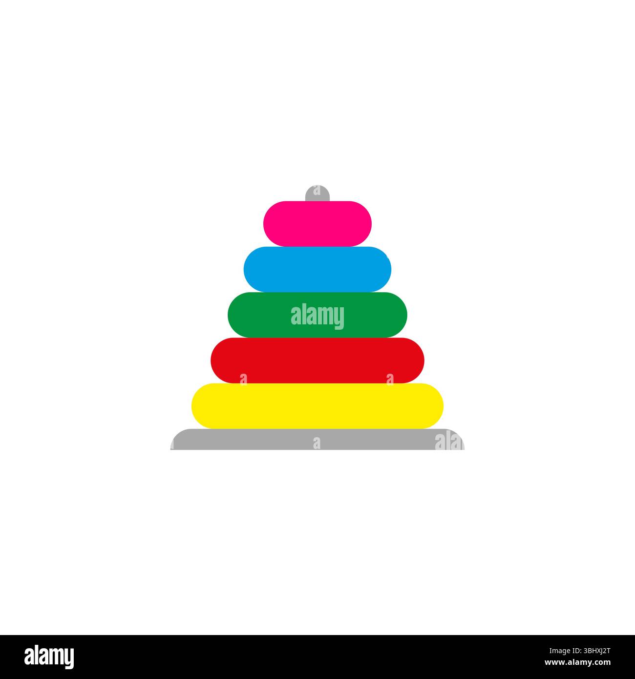 Ring pyramid icon. Stacking toy symbol. Colorful ring design. Vector ...