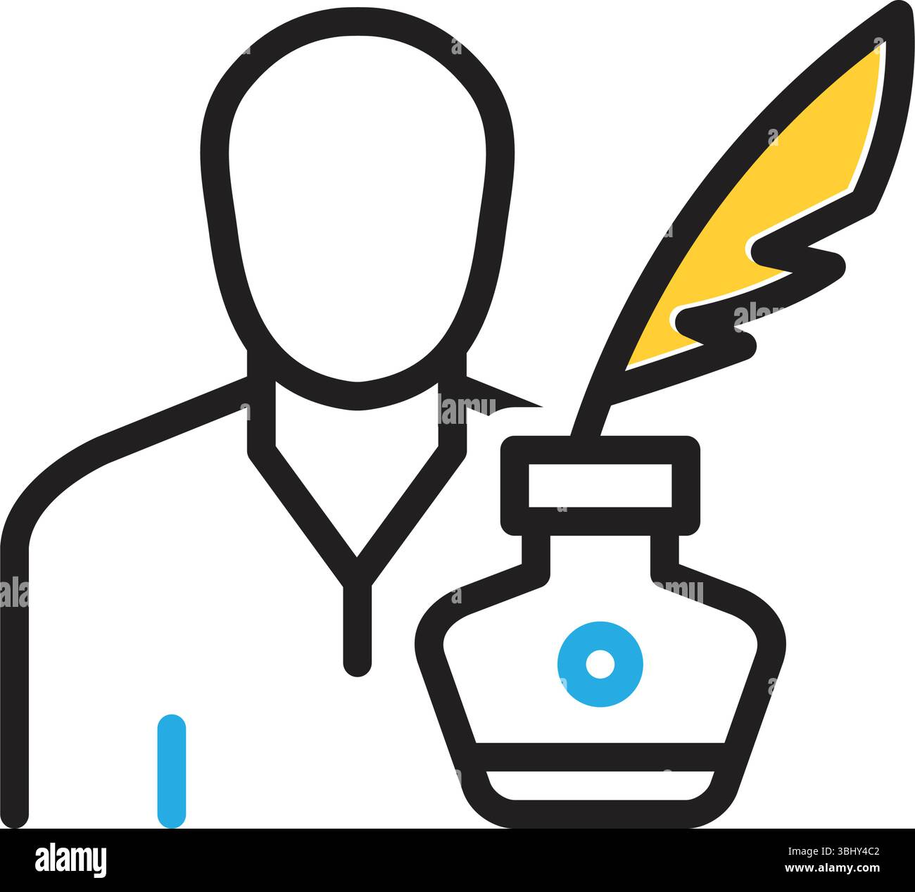 Icon for writer,amanuensis Stock Vector