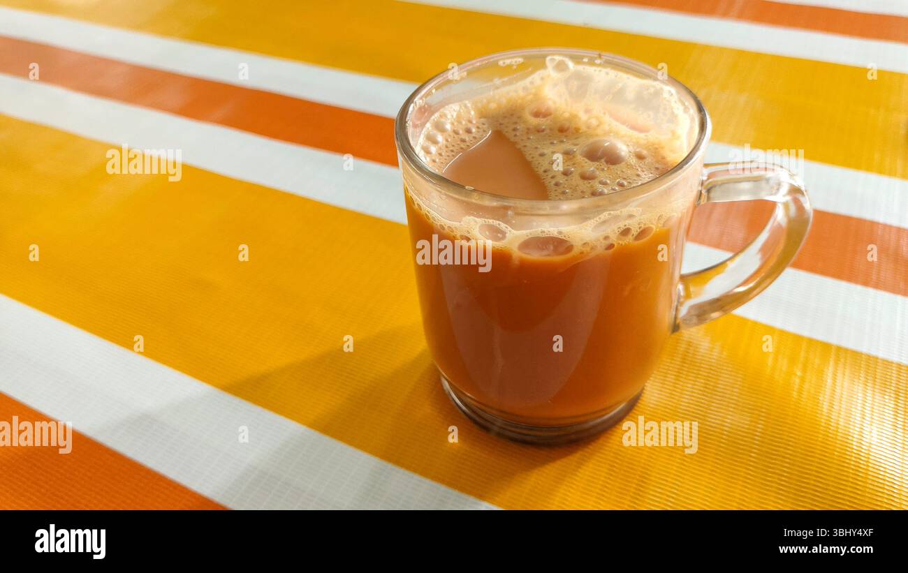 Teh Tarik, a traditional hot milk tea, is a beloved breakfast beverage ...
