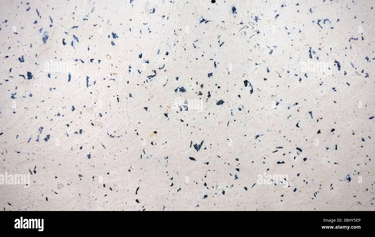 Abstract White Surface with Blue Speckles, Terrazzo-like Texture Stock Photo