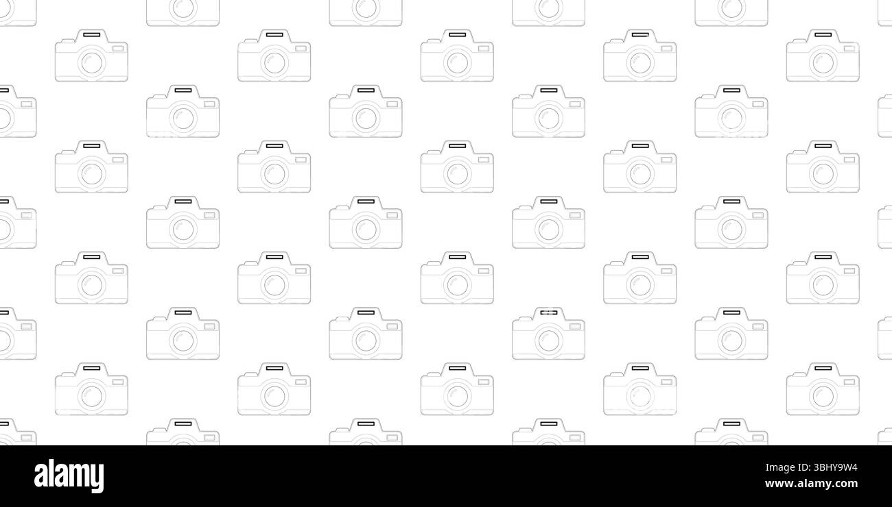 Seamless White Camera Pattern Background Stock Vector