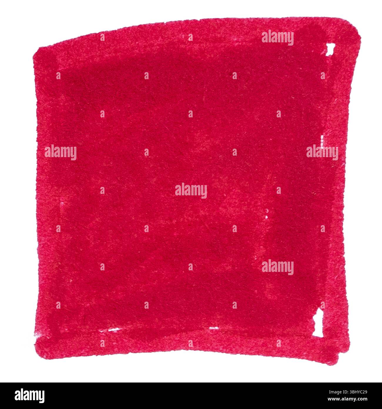 Grunge Red Marker Pen Hand-Drawn Square Isolated on White Background Stock Photo