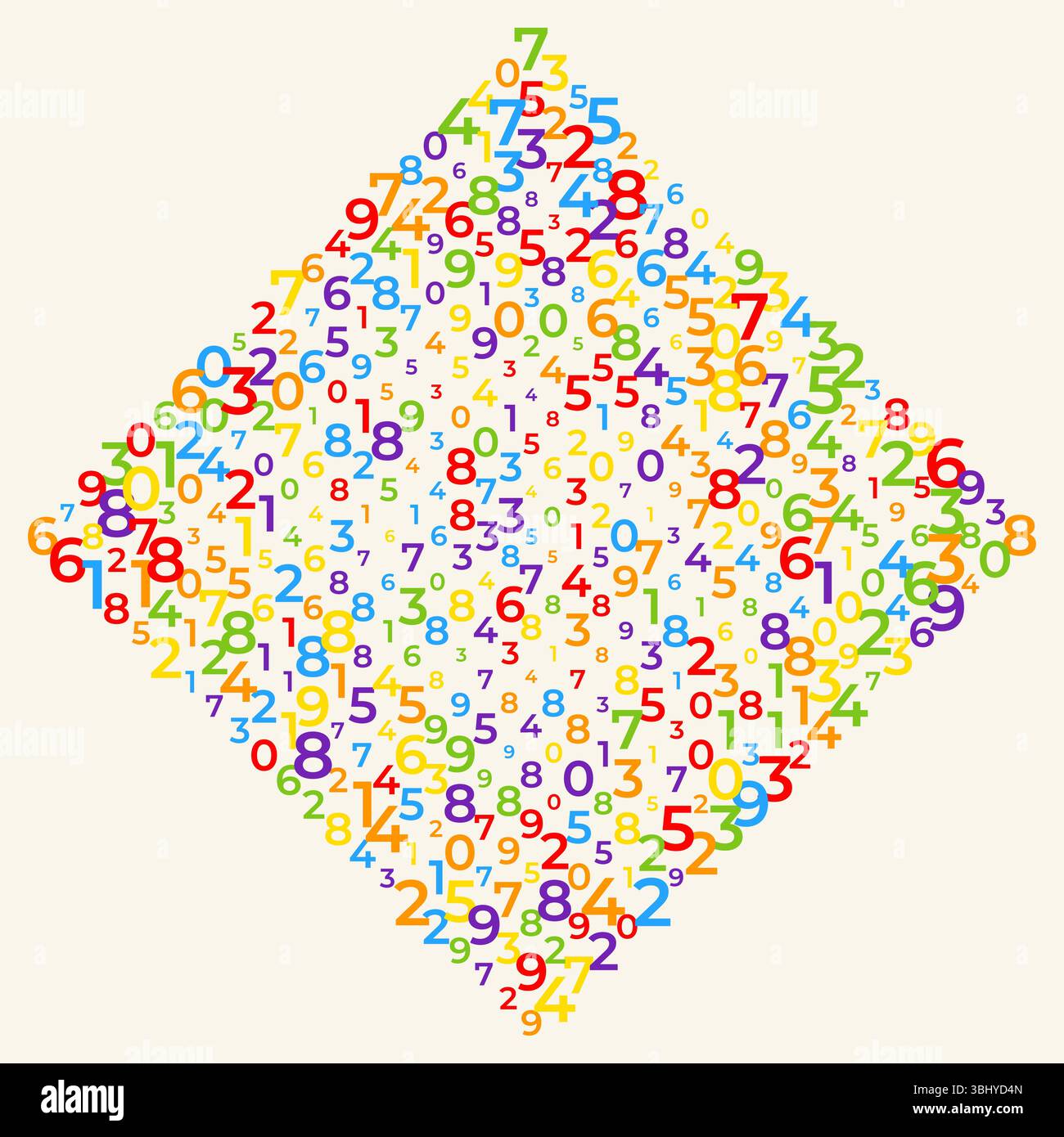 Digital data array, lots of numbers digits in Digital Pattern, abstract math background, big data concept Stock Vector