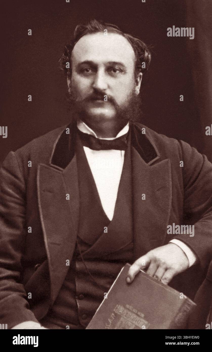 Ira David Sankey (1840-1908), American hymn writer, arranger, and Gospel singer associated with evangelist D.L. Moody in a London, England, portrait from the 1870s. Stock Photo