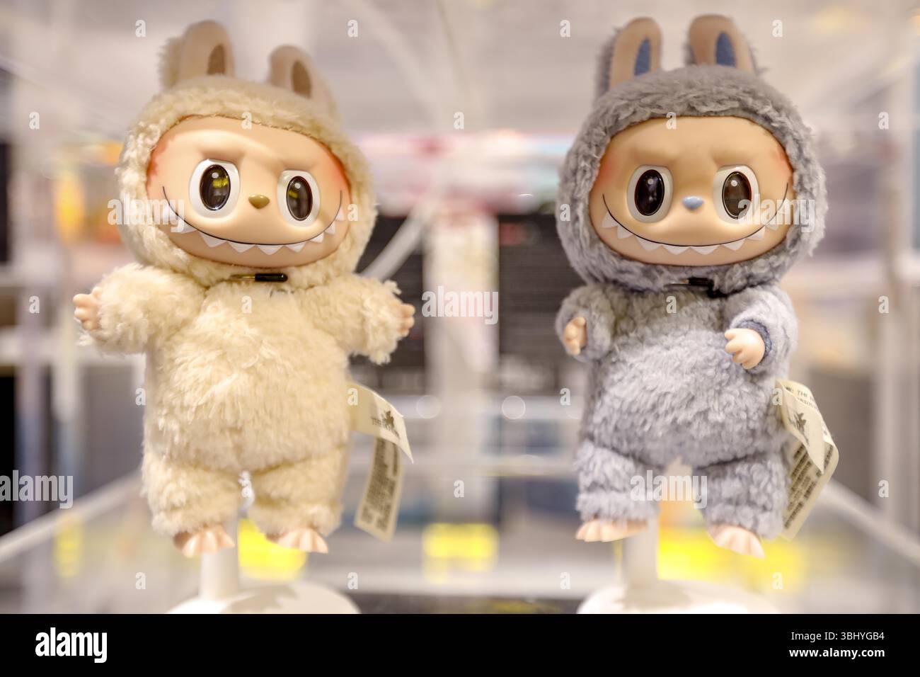 Labubu figures are displayed at a Pop Mart store in Shanghai, China, 9 ...
