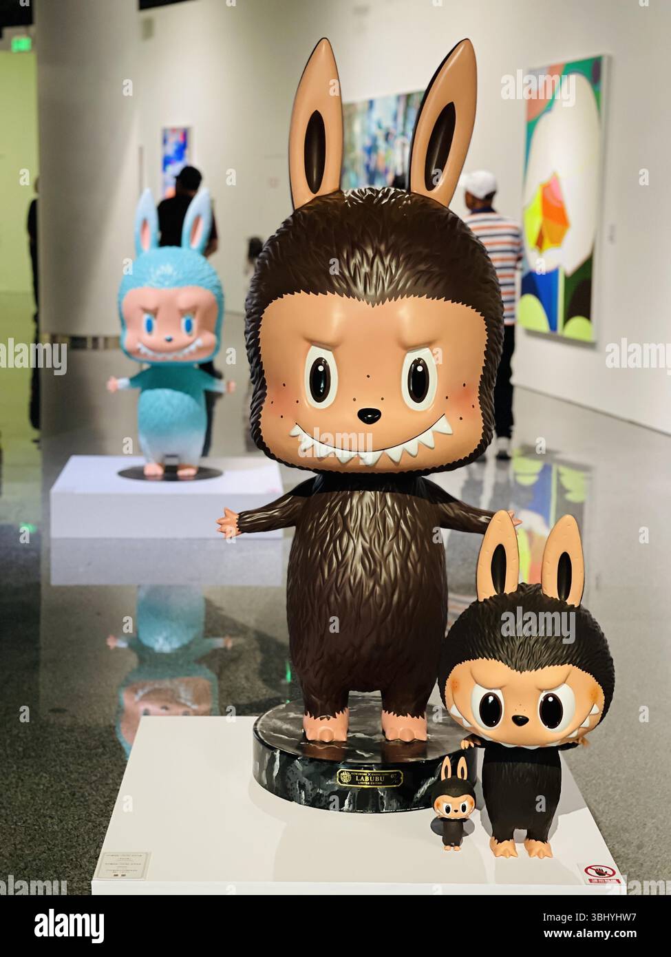 First generation collection level Labubu figures are exhibited in