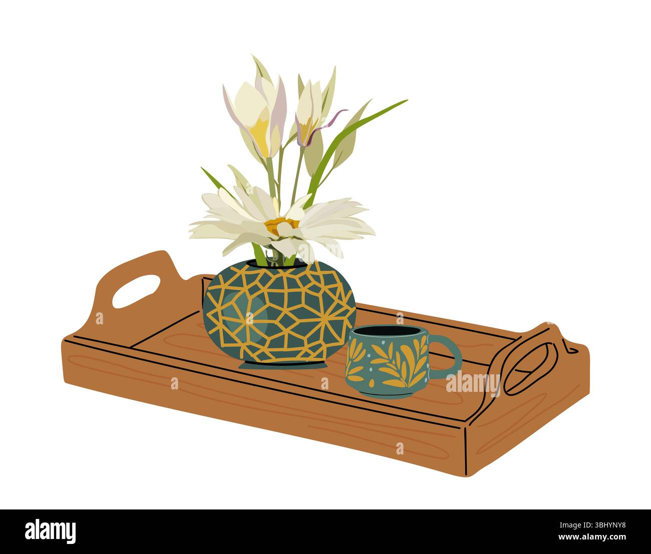 Petals tray Stock Vector Images - Alamy