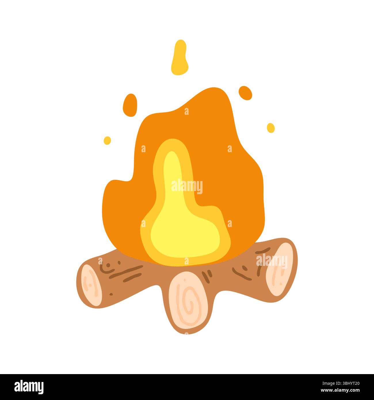 Cartoon Campfire Flame Illustration Stock Vector