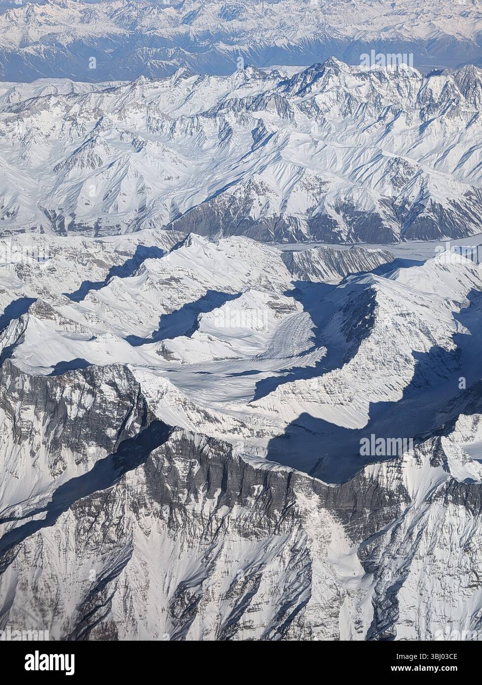 Aerial view reveals breathtaking snowy hi-res stock photography and ...