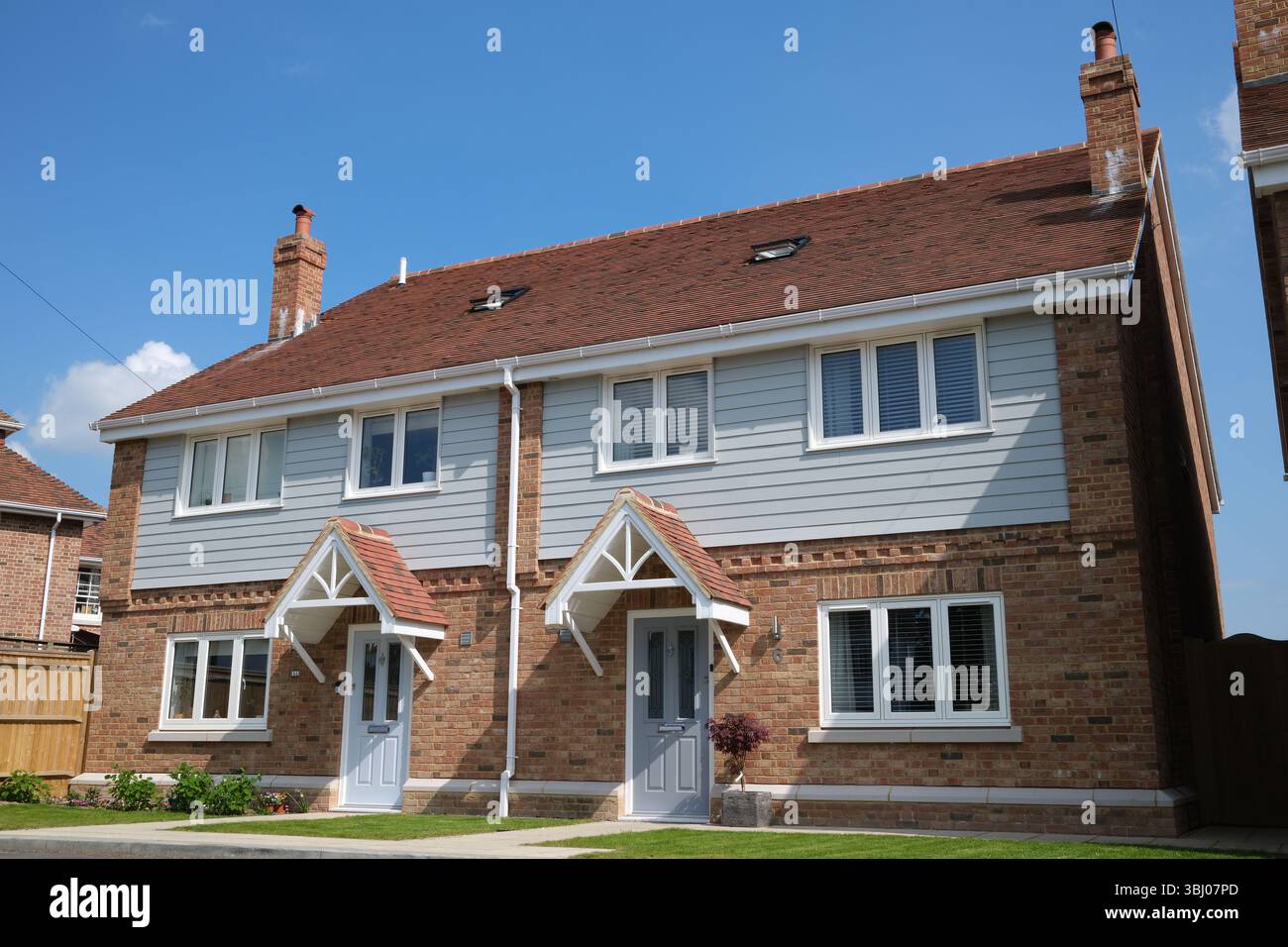 New build semi detached houses Stock Photo - Alamy