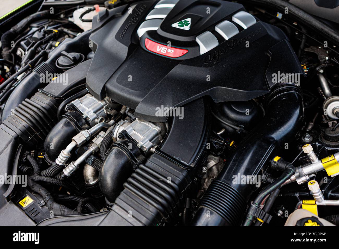 Kyiv, Ukraine - June 12, 2025: Detailed overhead shot of an Alfa Romeo ...