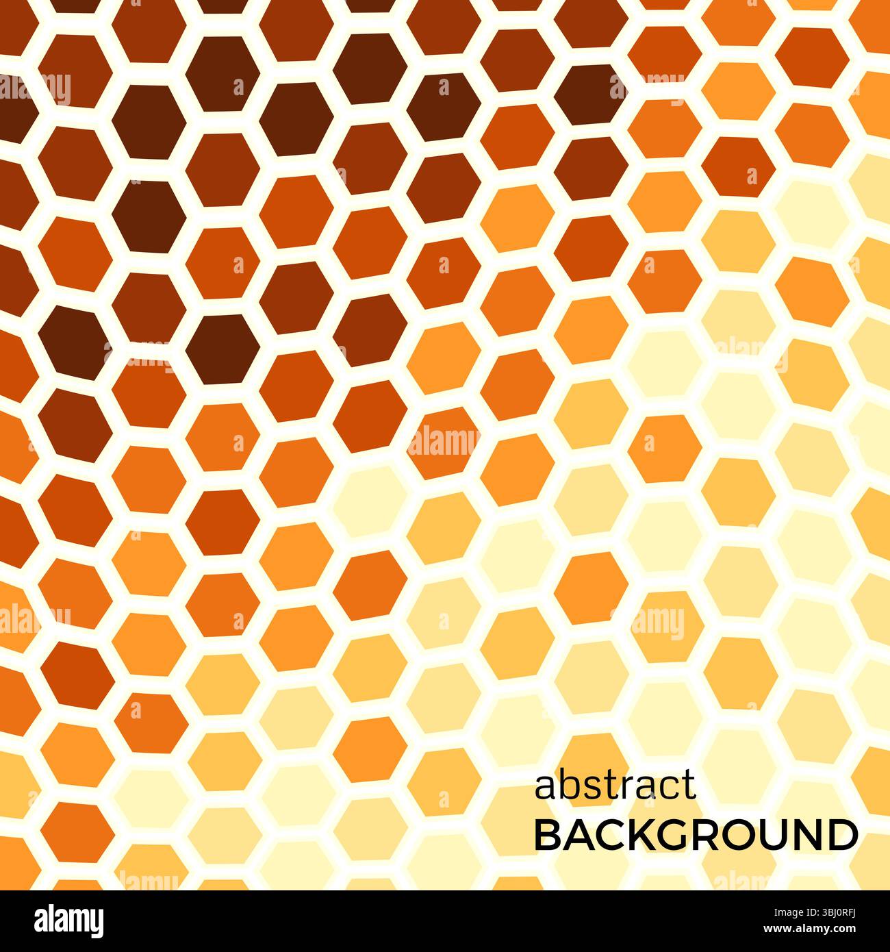 Abstract background with orange hexagons elements.  Vector illustration. Stock Vector